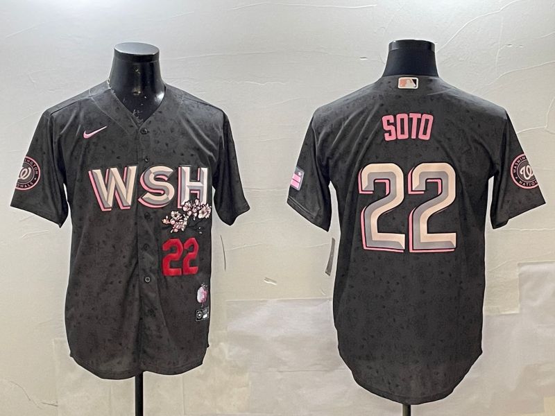 Men Washington Nationals #22 Soto Grey City Edition Game 2025 Nike MLB Jersey style 2